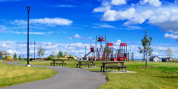 Wishbone-BayView-Picnic-Tables-at-CYBecker-Subdivision-in-Edmonton-Alberta
