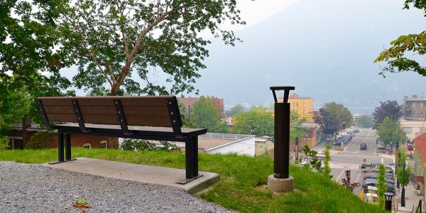 Wishbone-Larson-Park-Bench-Rear-View-in-Nelson-BC